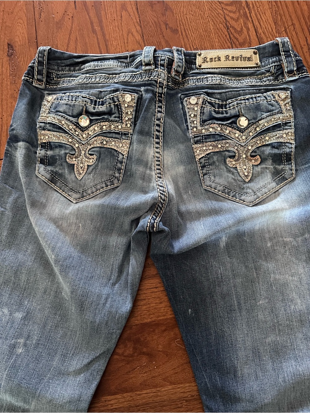Rock Revival Distressed Easy Boot Jeans - Size 32, Length also 32